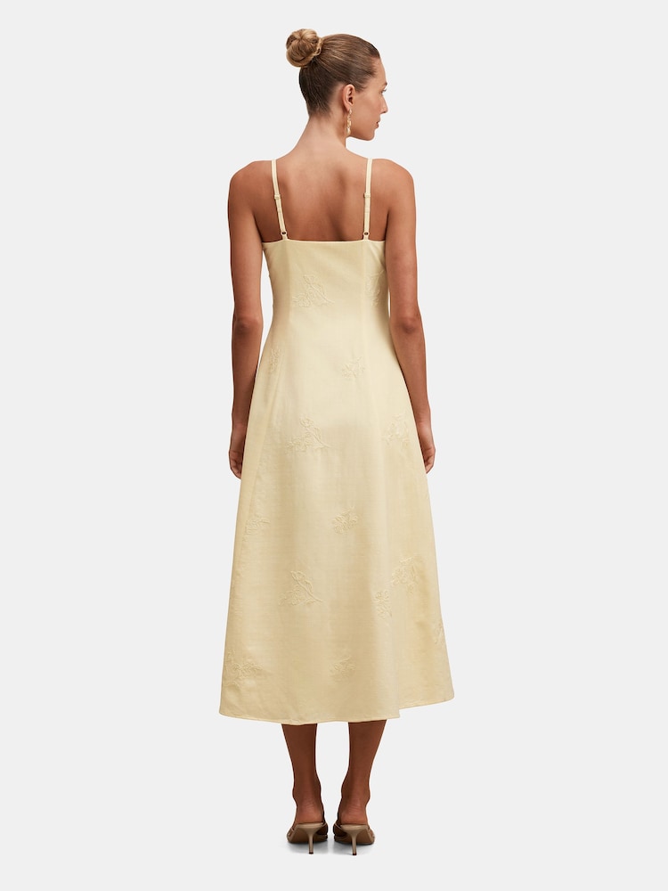 Forever New Yellow Tiffany Embroidery Sequin Midi Dress - Image 2 of 4 Forever New Yellow Tiffany Embroidery Sequin Midi Dress - Image 2 of 4