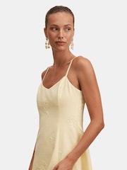 Forever New Yellow Tiffany Embroidery Sequin Midi Dress - Image 3 of 4