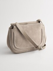 Bone Leather Suede Saddle Bag - Image 4 of 7