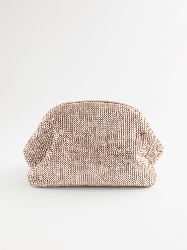 Silver Raffia Clutch Bag - Image 2 of 9