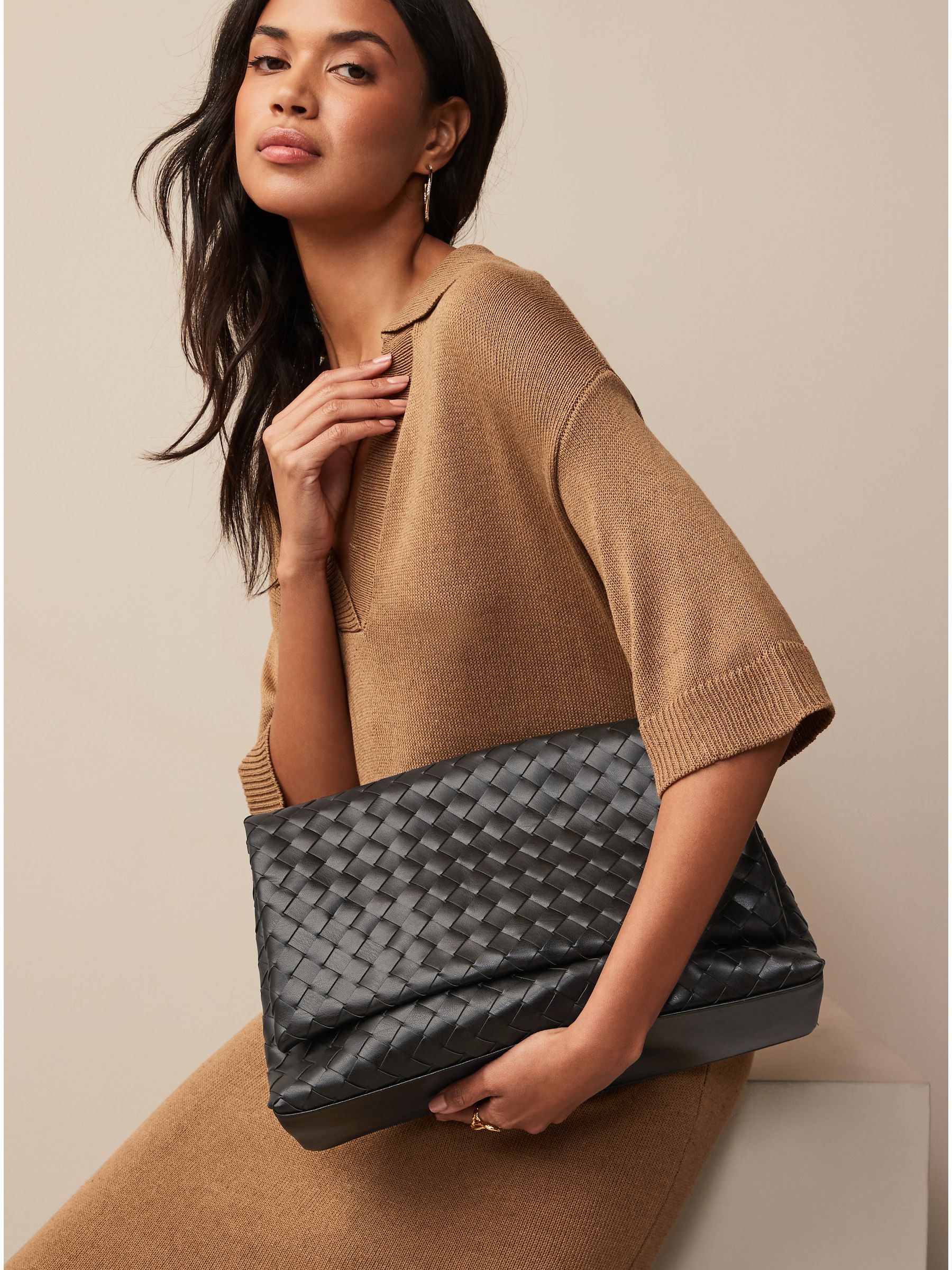 Buy Black Weave Clutch Bag from Next Egypt