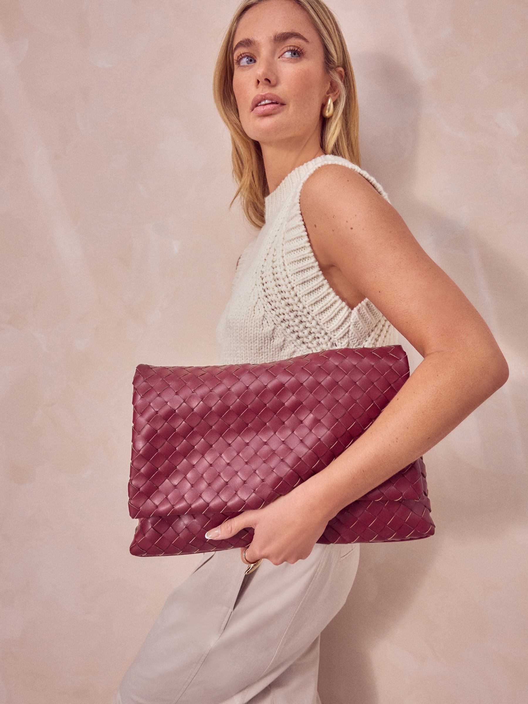 Red clutch bag next outlet