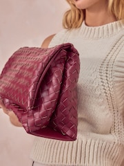 Red Weave Clutch Bag - Image 4 of 10