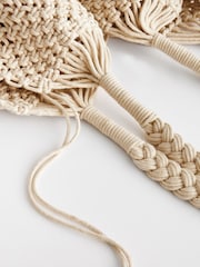 White Macramé Crochet Shoulder Bag - Image 11 of 11