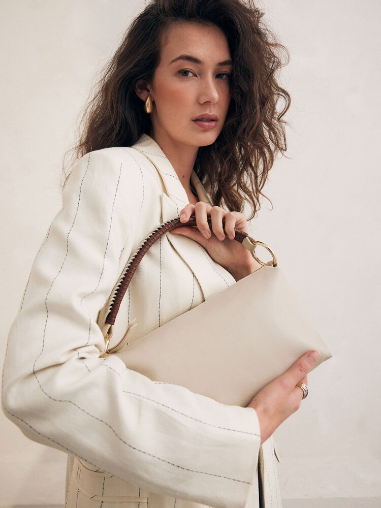 Bone Leather Craft Handheld Bag - Image 1 of 9