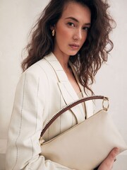 Bone Leather Craft Handheld Bag - Image 3 of 9