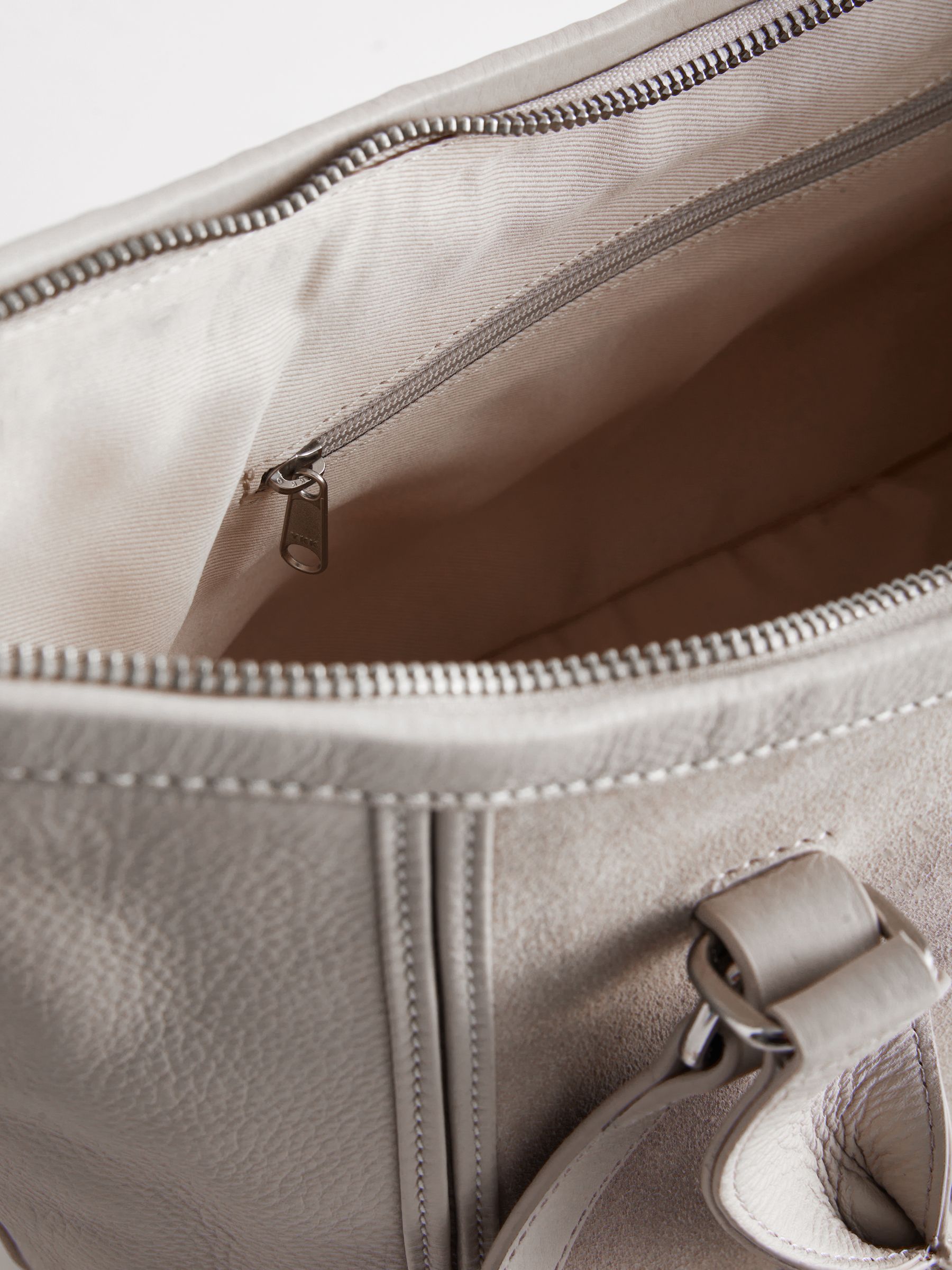 Buy Bone Cream Leather Handheld Grab Bag from Next Luxembourg