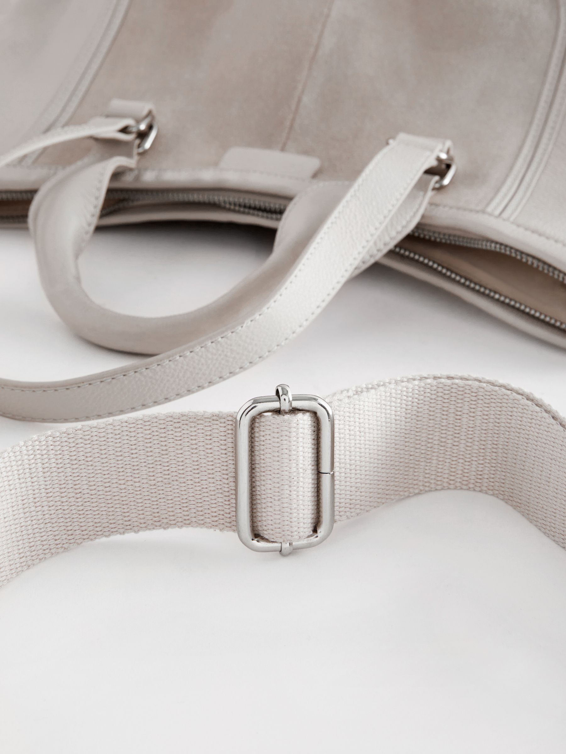 Buy Bone Cream Leather Handheld Grab Bag from Next Luxembourg