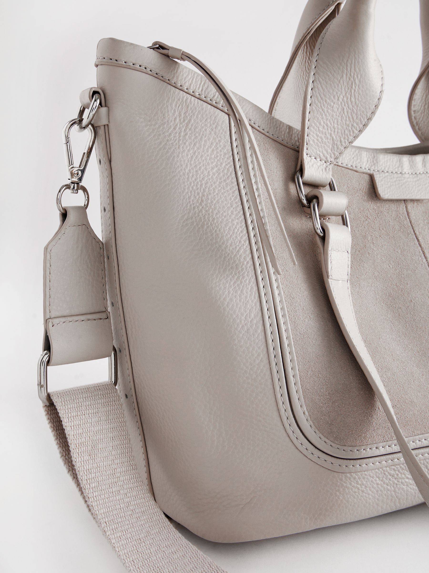 Buy Bone Cream Leather Handheld Grab Bag from Next Luxembourg