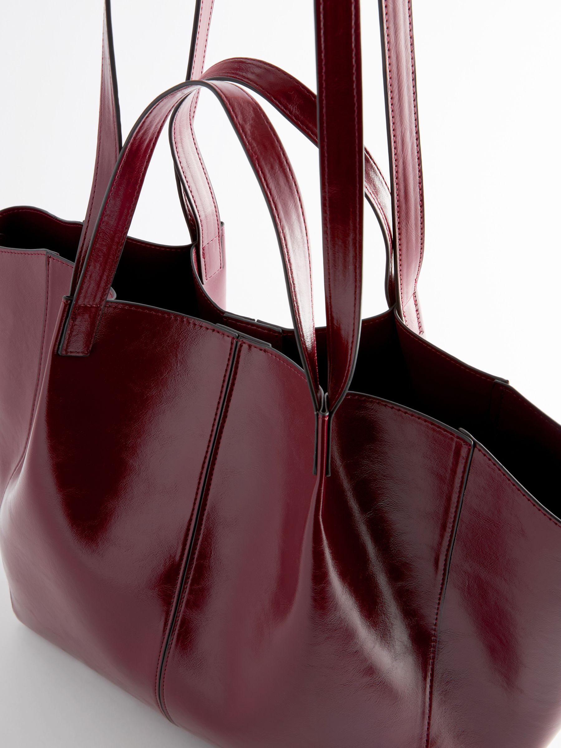 Burgundy shopper bag best sale
