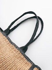 Monochrome Straw Natural Shopper Bag - Image 11 of 11