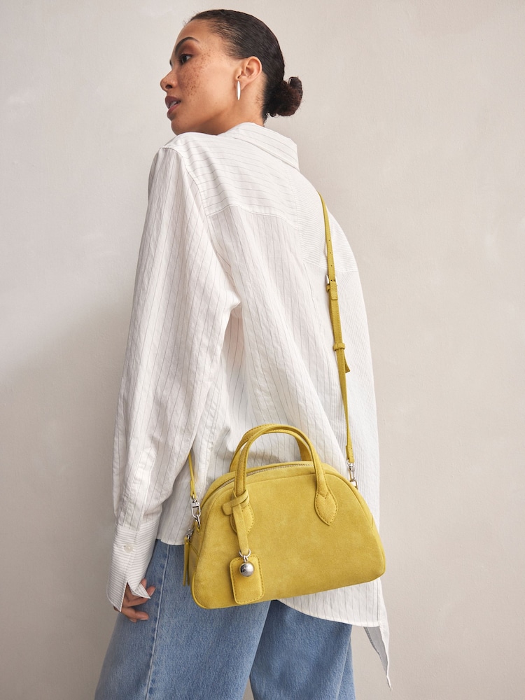 Lime Green Leather Bowler Bag - Image 2 of 10