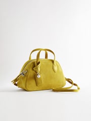 Lime Green Leather Bowler Bag - Image 5 of 10