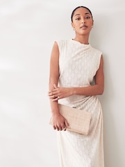 Gold Raffia Clutch Bag - Image 1 of 10