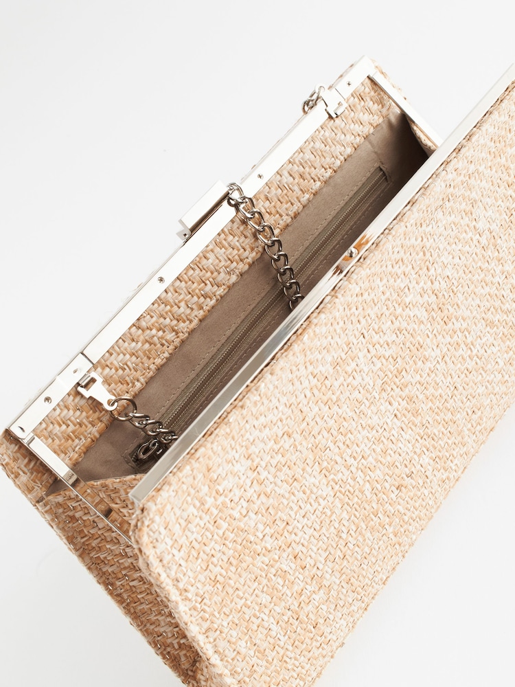 Buy Gold Raffia Clutch Bag from the Next UK online shop