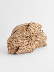Natural Leather Bow Clutch Bag - Image 5 of 9