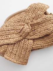 Natural Leather Bow Clutch Bag - Image 8 of 9