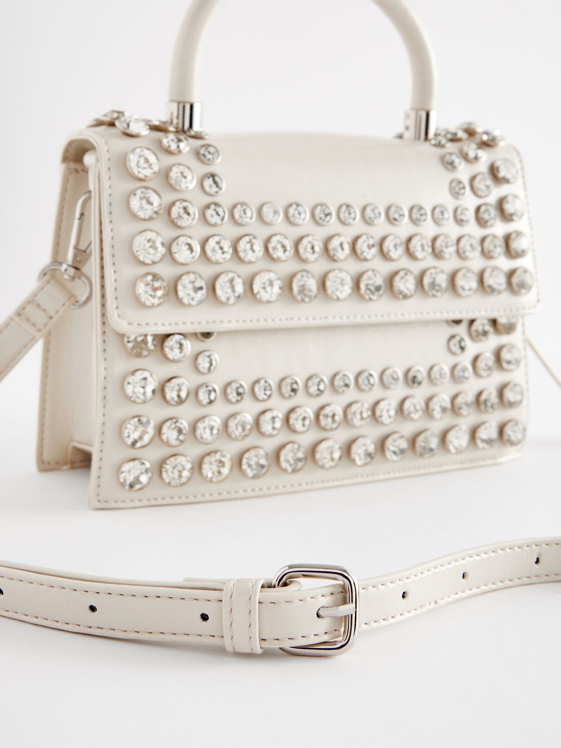 Buy White Gem Top Handle Bag from Next Luxembourg