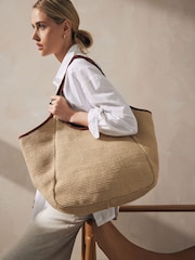 Natural Raffia Shoulder Bag - Image 4 of 9