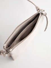 Silver Leather Cross-Body Bag - Image 8 of 8