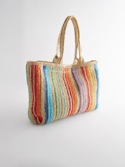 Rainbow Raffia Shopper Bag - Image 2 of 7