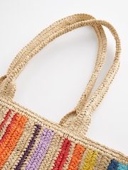 Rainbow Raffia Shopper Bag - Image 5 of 7