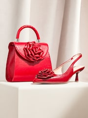 Red Corsage Top Handle Bag - Image 1 of 10