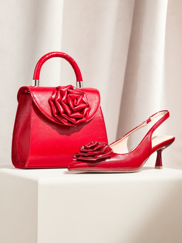 Red Corsage Top Handle Bag - Image 1 of 10