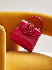 Red Corsage Top Handle Bag - Image 2 of 10