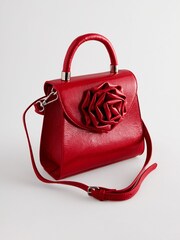 Red Corsage Top Handle Bag - Image 6 of 10