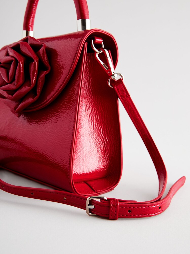 Red Corsage Top Handle Bag - Image 8 of 10