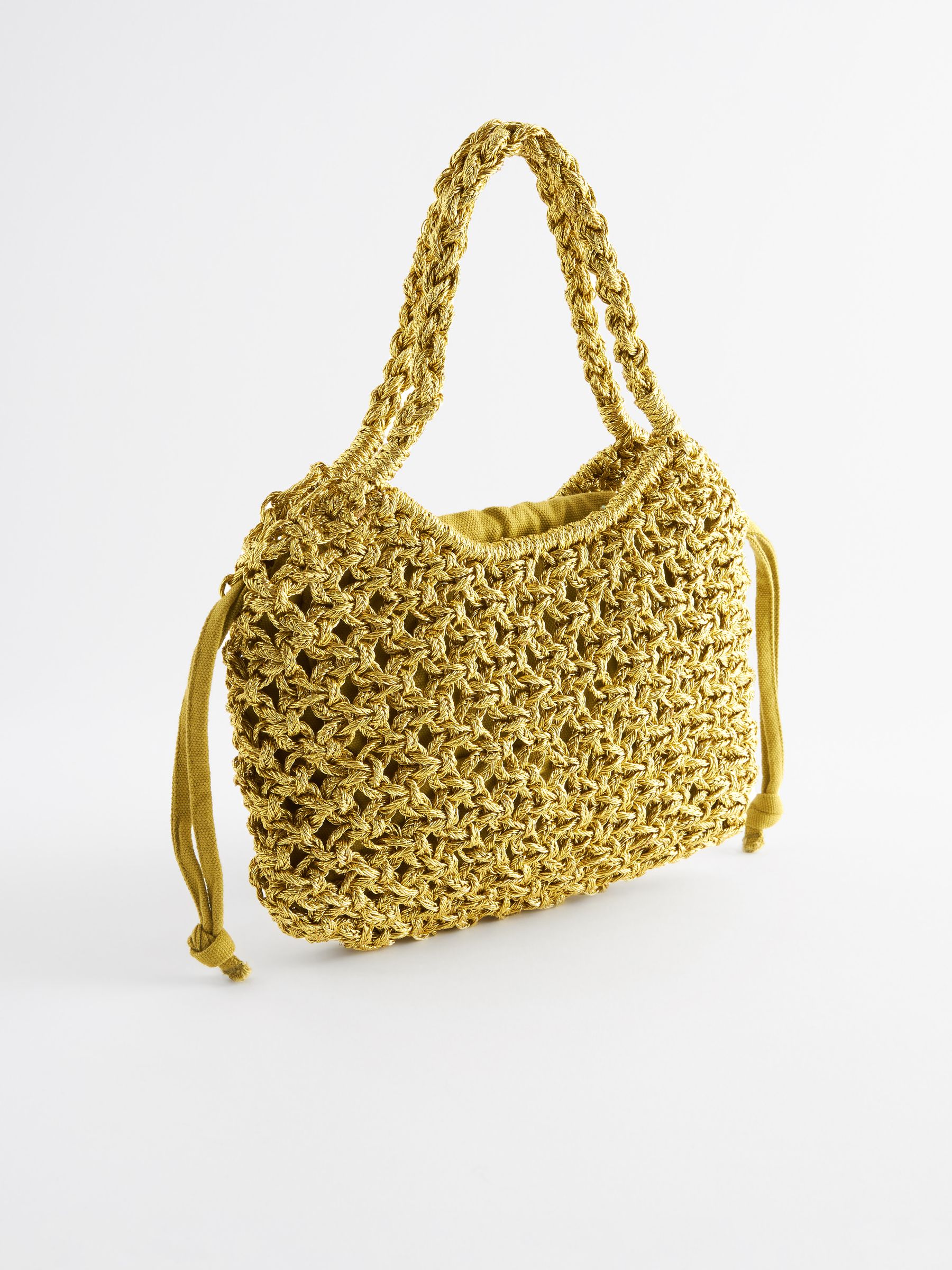Buy Green Metallic Weave Mini Handheld Bag from Next Luxembourg