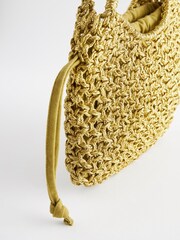 Green Metallic Weave Mini Handheld Bag - Image 3 of 5