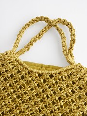 Green Metallic Weave Mini Handheld Bag - Image 4 of 5