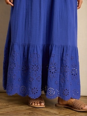 Live Unlimited Blue Cheesecloth Broderie Maxi Dress - Image 5 of 6