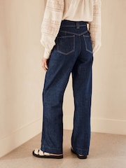Rinse Blue Premium 100% Cotton Wide Leg Jeans - Image 3 of 6