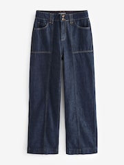Rinse Blue Premium 100% Cotton Wide Leg Jeans - Image 5 of 6