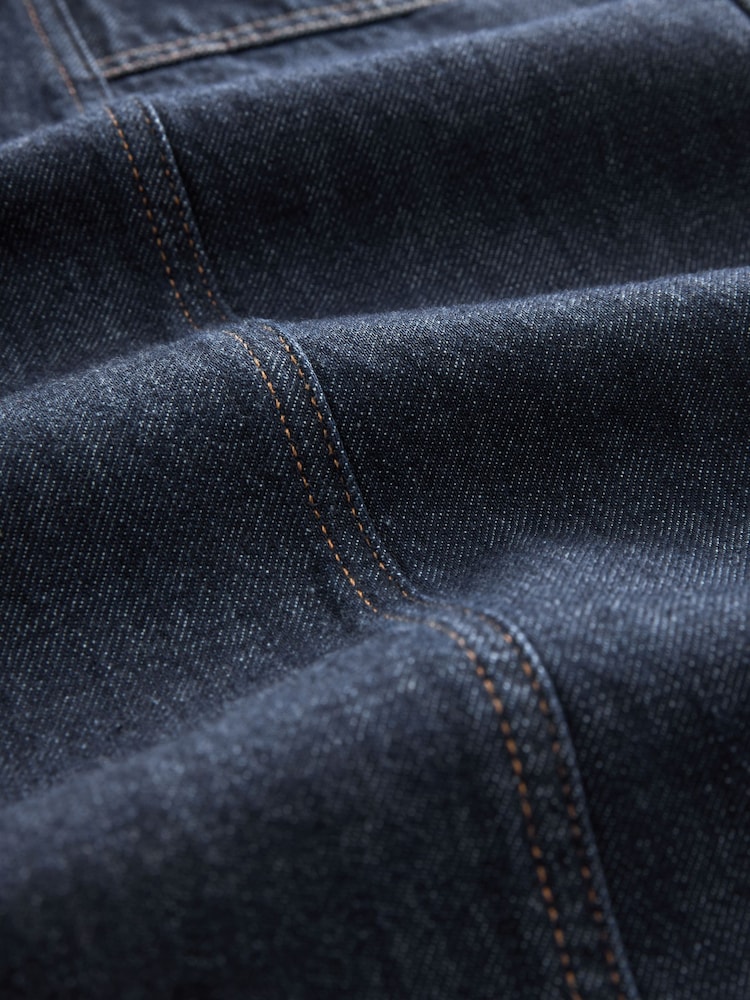 Rinse Blue Premium 100% Cotton Wide Leg Jeans - Image 6 of 6