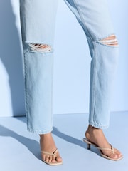 Bleach Rip 100% Cotton Column Mom Jeans - Image 4 of 6