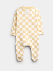 JoJo Maman Bébé Natural Croissant Appliqué Zip Sleepsuit - Image 2 of 4