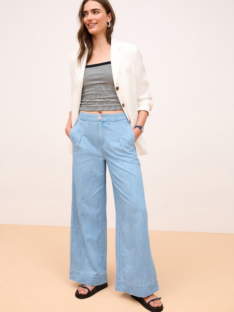 Albastru - Denim largi Blugi - Imaginea 1 din 6