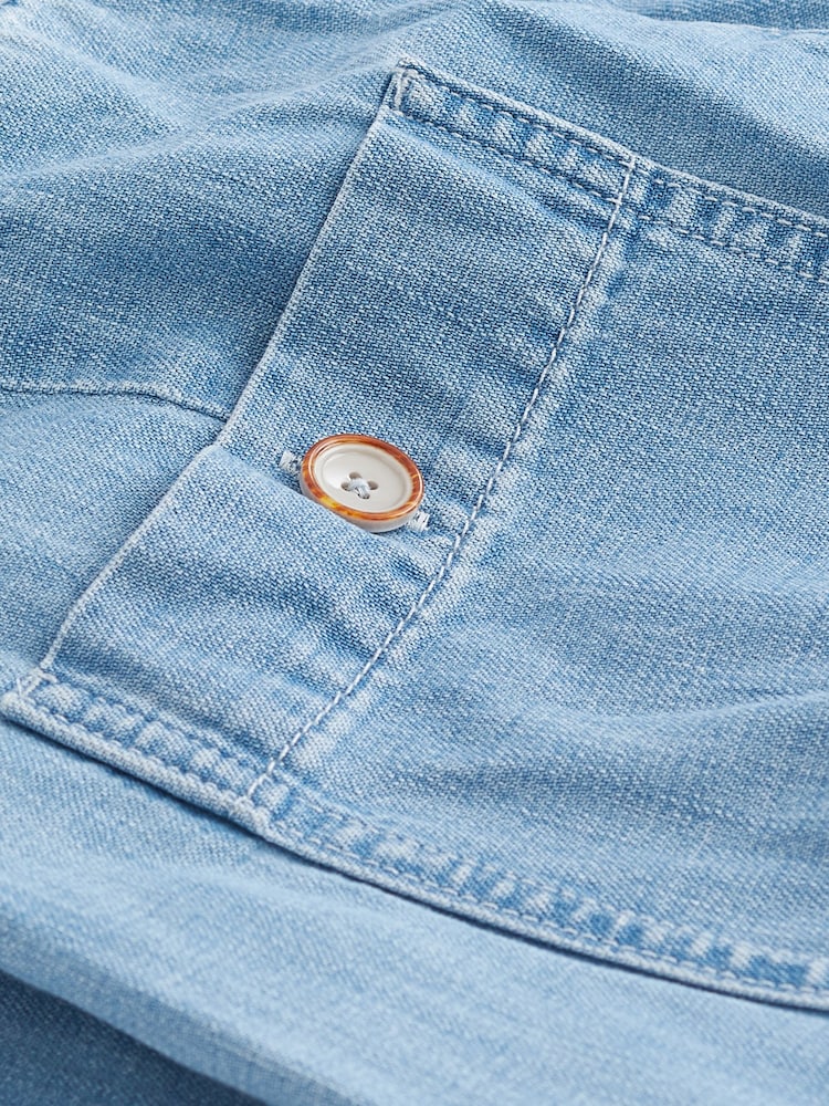 Albastru - Denim largi Blugi - Imaginea 6 din 6