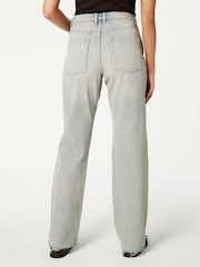 Pink Tinted 100% Cotton Ripped Straight Leg Jeans - Image 4 of 7
