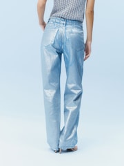 Metallic 100% Cotton Straight Leg Jeans - Image 2 of 7
