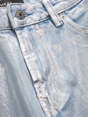Metallic 100% Cotton Straight Leg Jeans - Image 5 of 7
