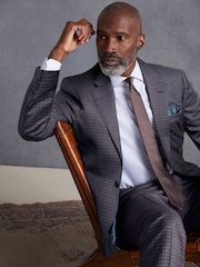 Purple Slim Fit Signature Zignone Check Suit: Jacket - Image 5 of 14