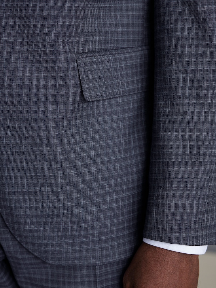 Purple Slim Fit Signature Zignone Check Suit: Jacket - Image 7 of 14