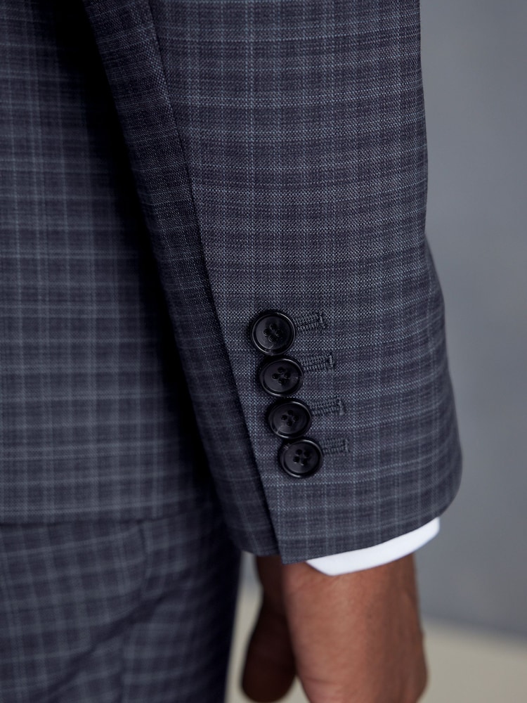 Purple Slim Fit Signature Zignone Check Suit: Jacket - Image 8 of 14