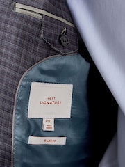 Purple Slim Fit Signature Zignone Check Suit: Jacket - Image 9 of 14