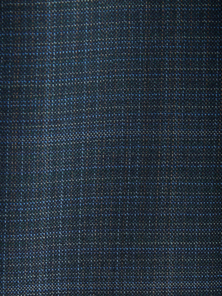 Blue Slim Fit Signature Zignone Textured Check Suit: Jacket - Image 11 of 11